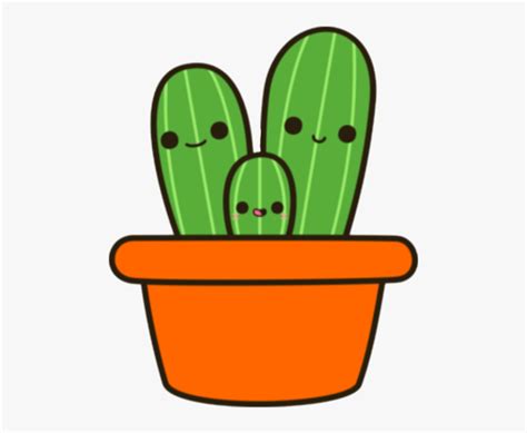 Cactus Planta Marron V Dibujos De Plantas Kawaii Hd Png Download
