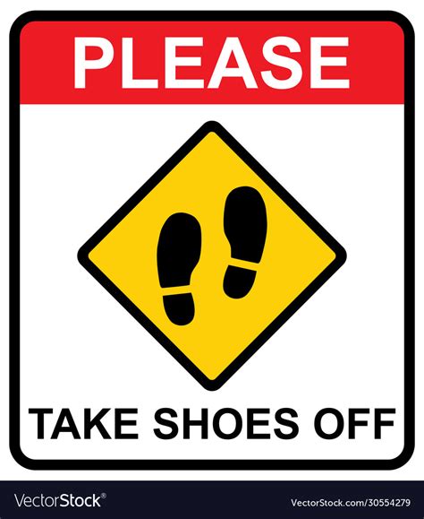 No Shoes Sign Isolated On White Background Vector Image