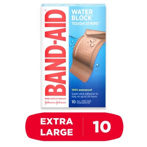 Band Aid Brand Extra Large Water Block Tough Strips Adhesive Bandages 10 Ct Fred Meyer