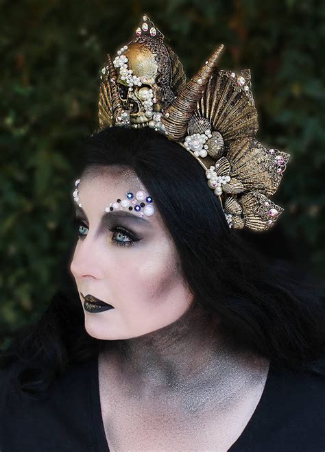 Dark Mermaid Crown Shell Crown Mermaid Headpiece Siren Etsy
