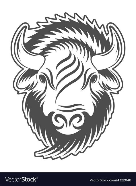 Bison Head Sign Emblem Logo Royalty Free Vector Image Ad Sign