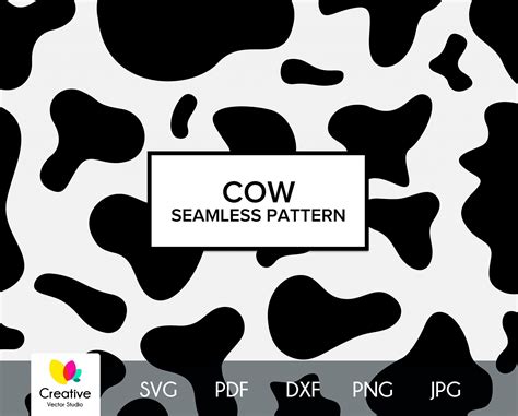 Cow Skin Seamless Pattern Svg Animal Skin Print Svg Cow Skin