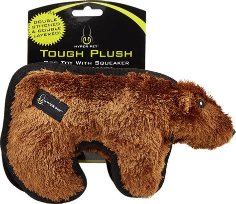 Hyper Pet Tough Plush Brown Bear Dog Toy