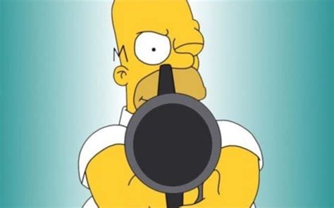 Fond Décran Original Simpson Homer Drôle Pistolet Simpsons Fond