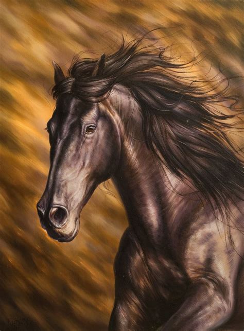 Running Wild Horse Original Oil Painting Realism Style Etsy In 2020