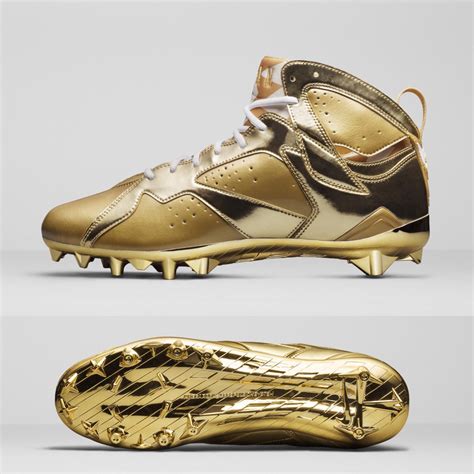 Looking for a good deal on air jordan gold? Charles Woodson Gold Air Jordan 7 Cleats - Sneaker Bar Detroit