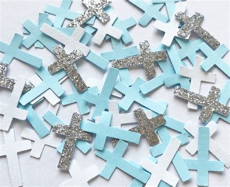 Boy Baptismal Crosses Confetti Little Boy Christening Baby Etsy