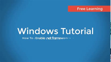 How To Enable Net Framework In Windows 10 Youtube