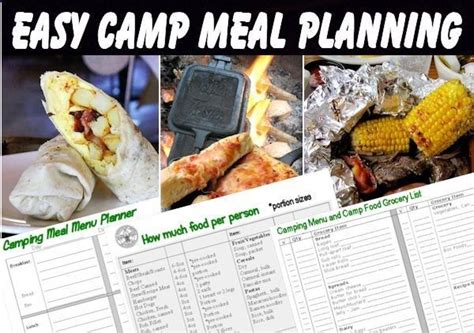 Easy Camp Meal And Menu Planning Ideas Plus A Camp Food Grocery List