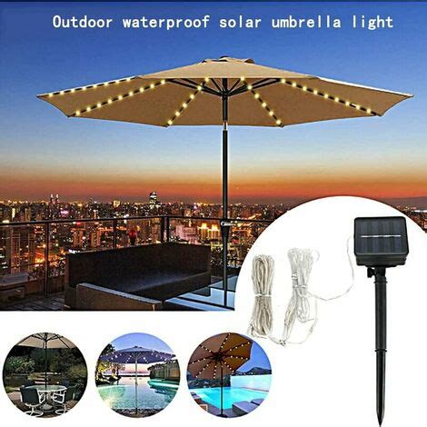 Éclairage Solaire pour Parasol Lampe de Parasol LED avec télécommande Modes Guirlande