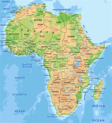 Buy Physical Map Of Africa Africa Digital Map Vrogue Co