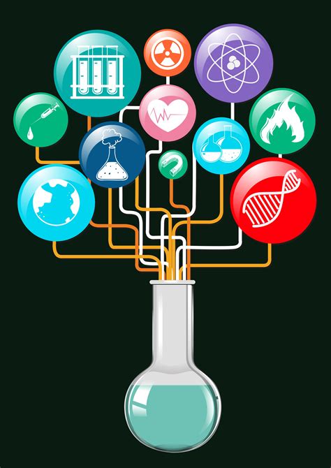 Science Symbols And Glass Container 448255 Vector Art At Vecteezy