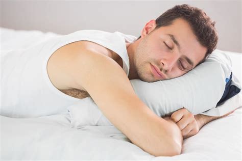 Calm Handsome Man Sleeping In Bright Bedroom Md Home Detox