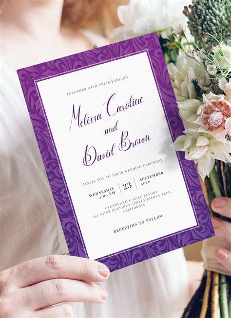 This purple and pink floral wedding invitation suite is the epitome of elegance set on a vintage watercolor background! Download Printable Ornamental Flowers Purple Wedding ...