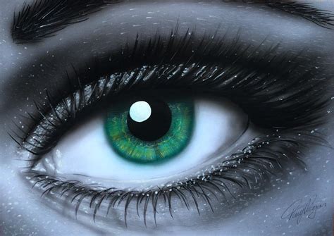Suductive Emerald Eye Drawing By Original Art By Tony Regan