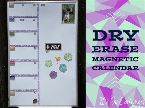 Dry Erase Magnetic Calendar Tutorial Its So Corinney
