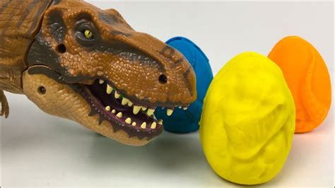 Play Doh Surprises With Jurassic World T Rex Matchbox Dinosaur Eggs