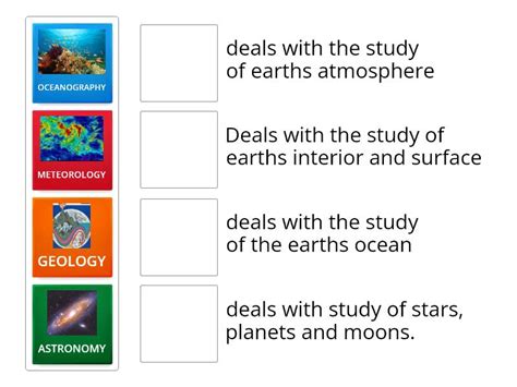 Branches Of Earth Science Match Up