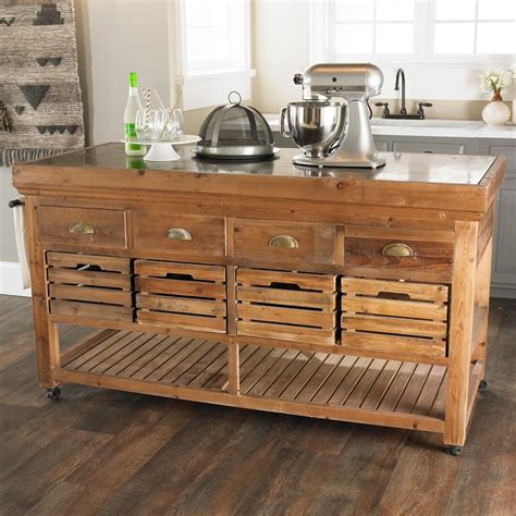 Farmhouse Kitchen Island This Functional Rolling Kitchen Island Is