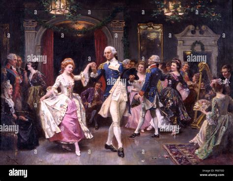 English George Washington Dancing In Celebration Of The Victory At