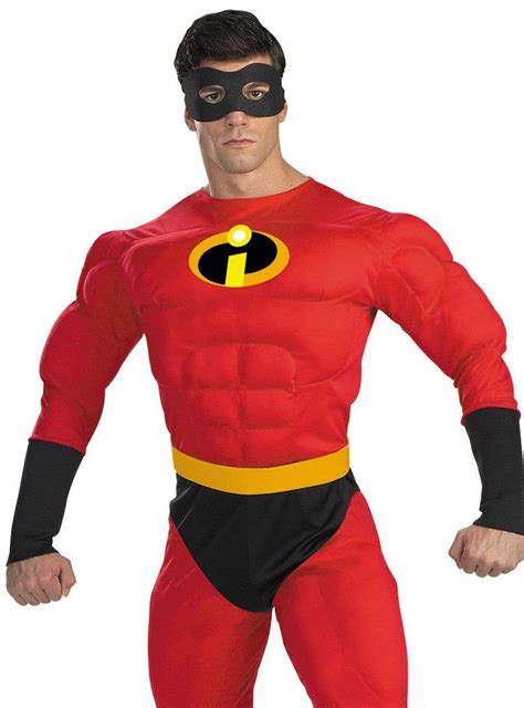 Superhero Costume Mr Incredible Mens Deluxe Muscle Chest Costume