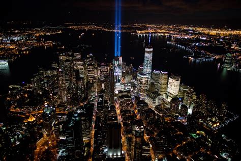 Usa Houses New York City Megapolis Night From Above Cities