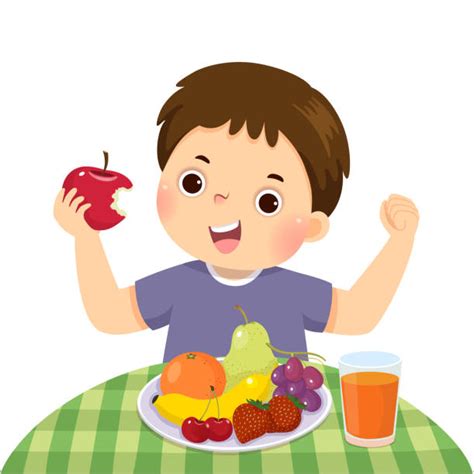 1300 Boy Eating Fruit Illustrations Royalty Free Vector Graphics