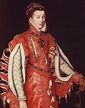Elisabeth de Valois, Queen consort of Spain. Her hanging sleeves are ...