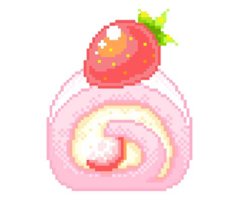 Download transparent cake png for free on pngkey.com. cake strawberry cute pixel pastel pink tumblr anime man...