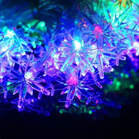10m 70 Bulbs Christmas Led Snowflake String Light 8 Mode