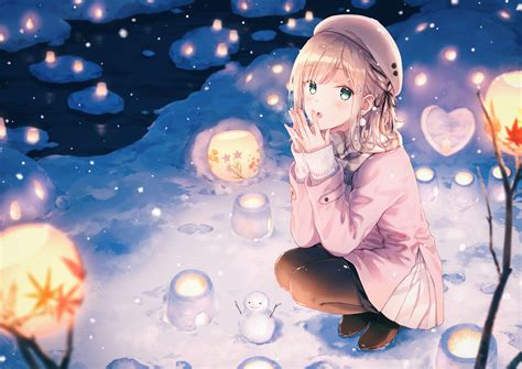 Anime Anime Girls Digital Art Artwork 2d Portrait Hiten Winter Snow