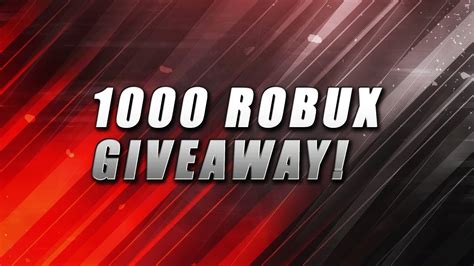 1000 Robux Giveaway Youtube
