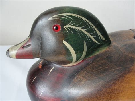 Wooden Carved Decoy Duck Signed By Leo Koppy Highly Etsy