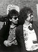 George Harrison and Jeff Lynne during 'Cloud Nine' sessions, 1987 ...