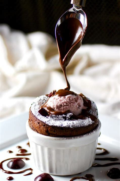 Add some of the chocolate cream, then the second cake layer, cream, third cake layer, cream again, last cake layer. Chocolate Soufflé, Cherry Vanilla Ice Cream - Taste With ...
