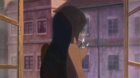 Aesthetic Anime Girl Smoking Otaku Wallpaper