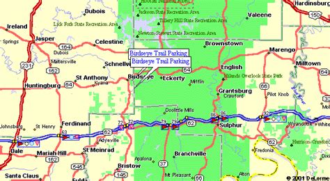 Map To Birdseye Trail In Hoosier National Forest In Indiana