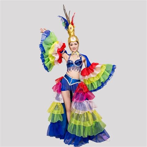 2018 Samba Dance Stage Costume Costume Opening Dance Skirt Costume Performance Feather