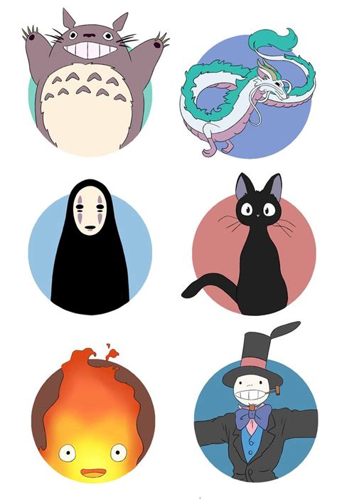 Studio Ghibli Circle Stickers Studio Ghibli Characters Studio Ghibli