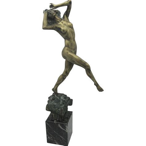 Vintage Raw Art Deco Bronze Sculpture Nude Girl Abstract Hot Sex Picture