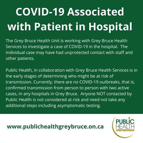 Covid 19 Case Associated With Hospital In Grey Bruce 979 The Bruce