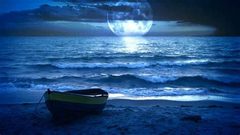 1920x1080px 1080p Free Download Full Moon Over The Sea Moon Boat