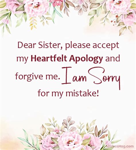 Sorry Messages For Sister Apology Quotes Wishesmsg