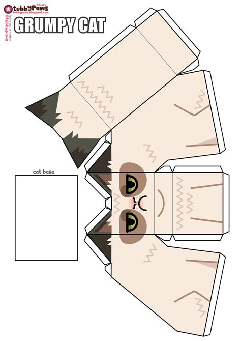 Grumpy Cat Papercraft Paper Doll Template Paper Toys Template
