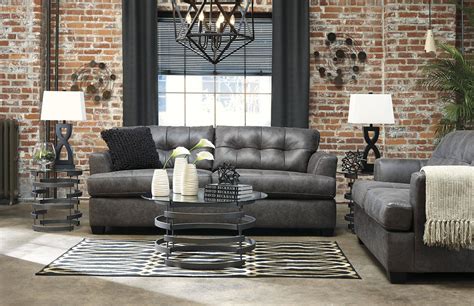 Ashley Inmon 2 Piece Living Room Set In Charcoal 65807 38