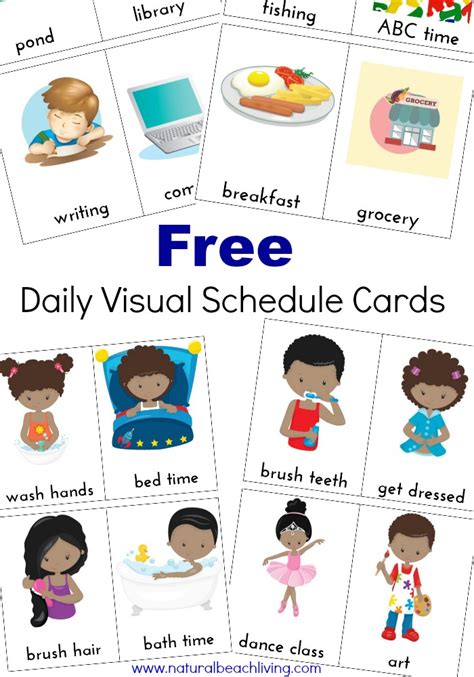 Preschoolers tell time differently than we do. Daily Visual Schedule for Kids Free Printable - Natural ...