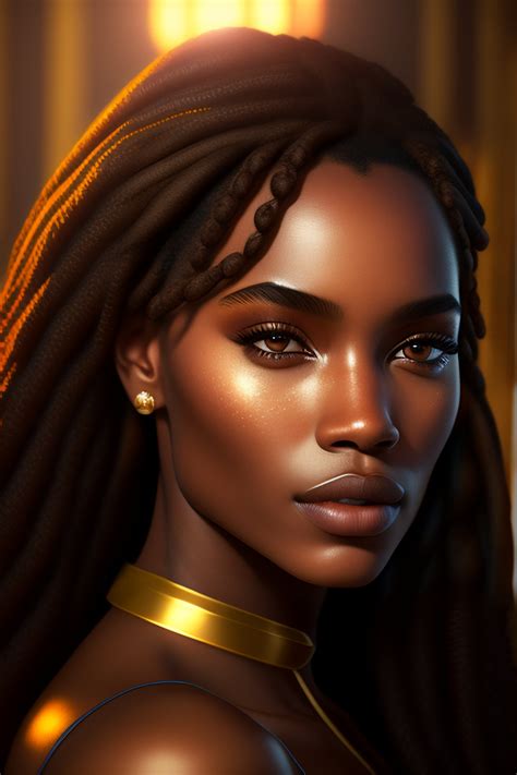 Lexica A Photorealistic Hyperrealistic Bright Brown Eyes African American Women Braided