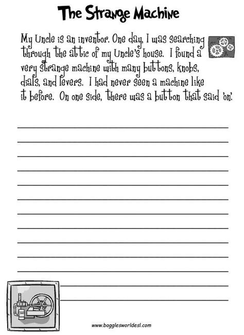 Esl Story Writing Worksheets Writing Prompts Funny Narrative Writing