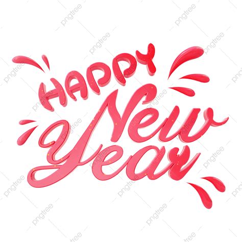 Happy New Year Font White Transparent Pink Happy New Year Font Happy