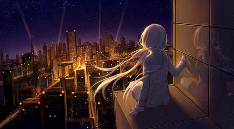 1024x500 Resolution Anime Girl Looking At Stars 1024x500 Resolution